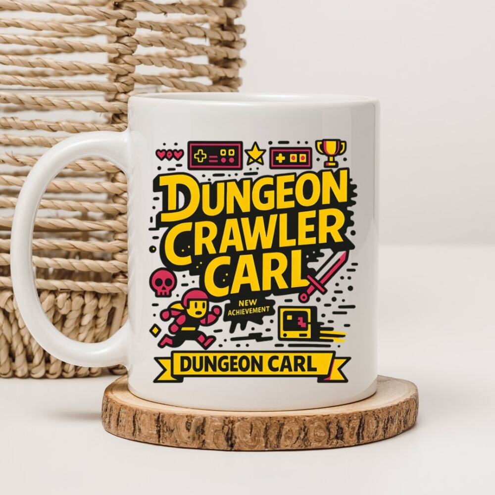 Dungeon Crawler Carl 15 oz Mug Coffee Cup Donut Cat Funny Novel Book 28